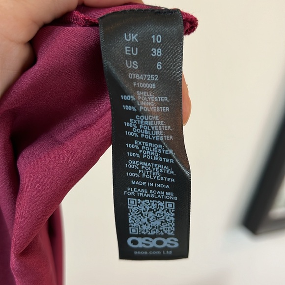 ASOS Pleated Strapped Midi Dress Size US6 EU38 UK10 Deep Burgundy Bourdeux Color - Picture 8 of 8